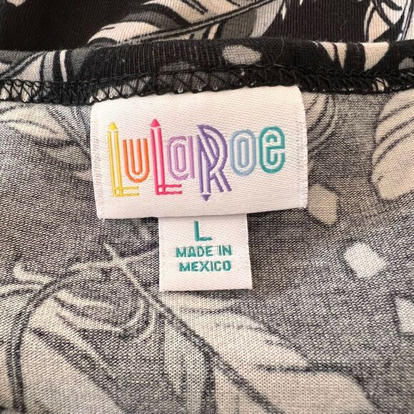 LuLaRoe Feather Print Sheath Dress Women's Large - Picture 8 of 8